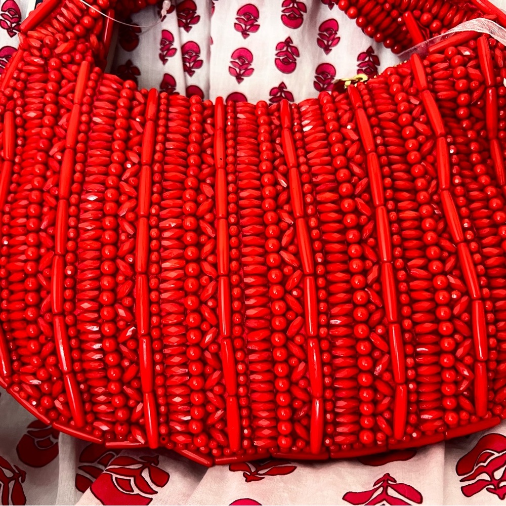🍓🍒♥️Viral Red Beaded Stunning Women's Bag - Picture 6 of 6